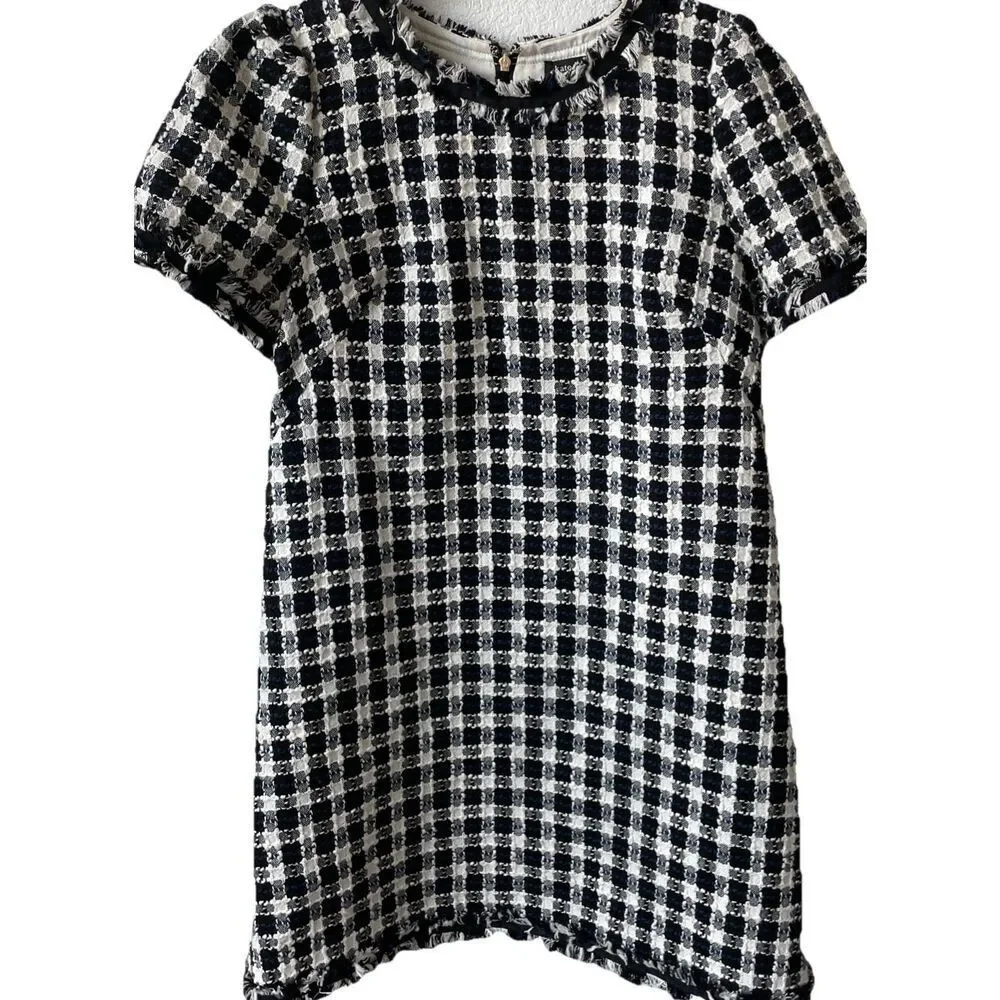 New Without Tag Women’s Kate Spade Tweed  Checkers Shift Dress MSRP $449 Sz. 14